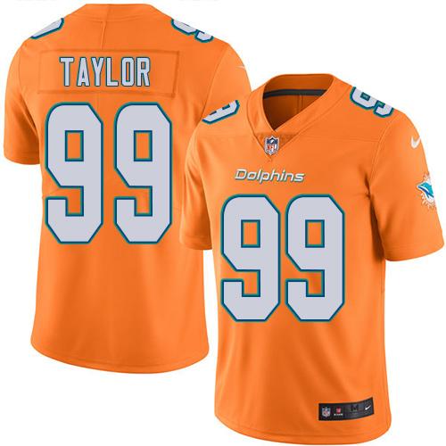Nike Dolphins #99 Jason Taylor Orange Men's Stitched NFL Limited Rush Jersey - Click Image to Close